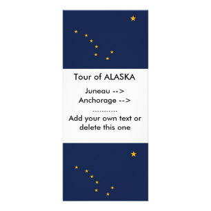 Panfleto Rack Card com Flag do Alaska, EUA