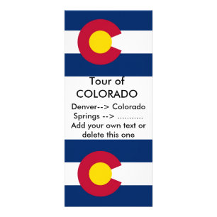 Panfleto Rack Card com Flag do Colorado, EUA