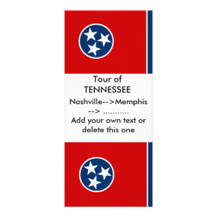 Panfleto Rack Card com Flag do Tennessee, EUA