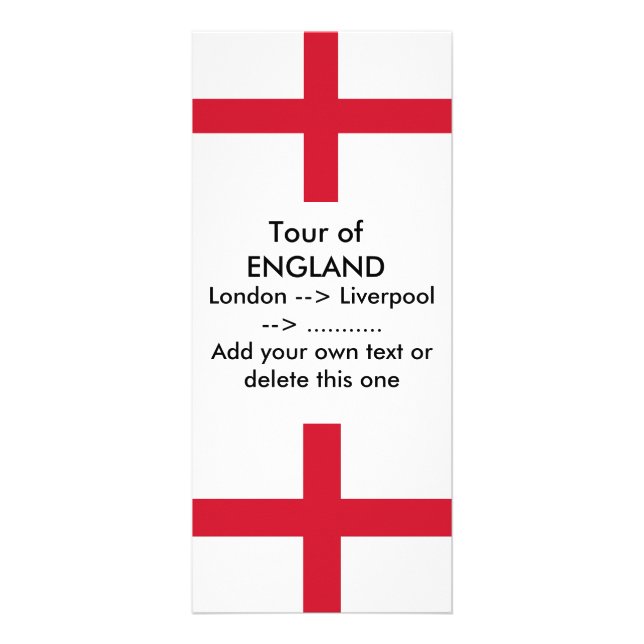 Panfleto Rack Card com Flag of England (Frente)