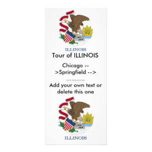 Panfleto Rack Card com Flag of Illinois, EUA
