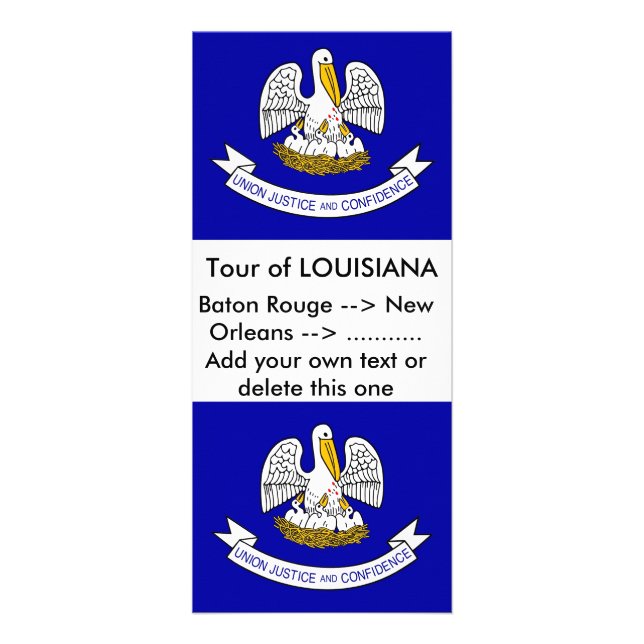 Panfleto Rack Card com Flag of Louisiana, EUA (Frente)