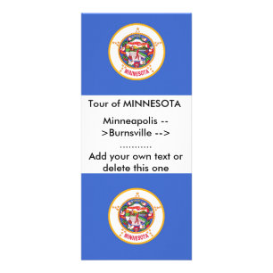 Panfleto Rack Card com Flag of Minnesota, EUA