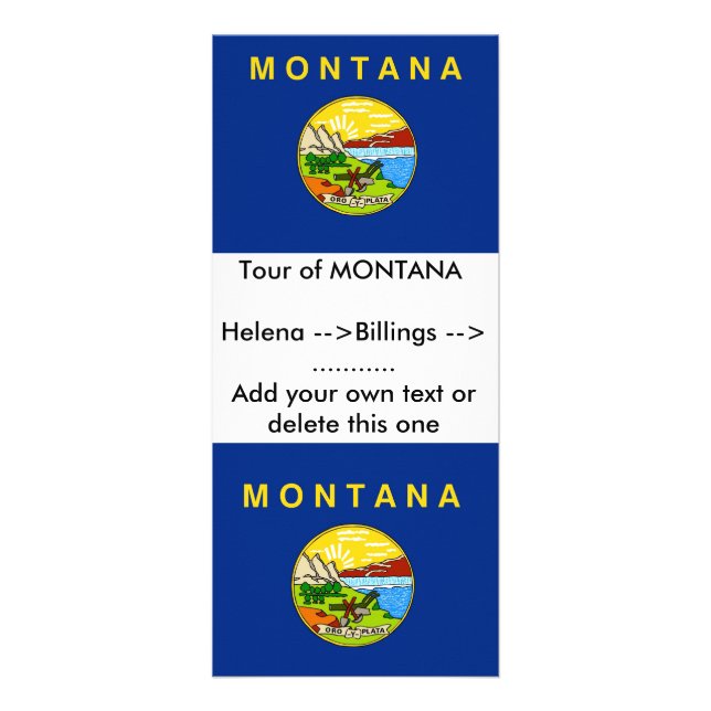 Panfleto Rack Card com Flag of Montana, EUA (Frente)