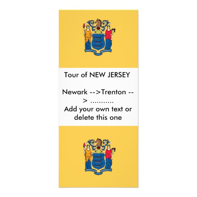 Panfleto Rack Card com Flag of New Jersey, EUA (Frente)