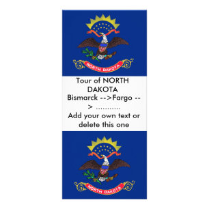 Panfleto Rack Card com Flag of North Dakota, EUA