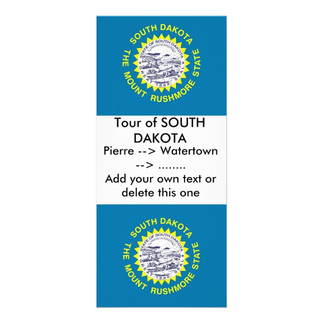 Panfleto Rack Card com Flag of South Dakota, EUA (Frente)