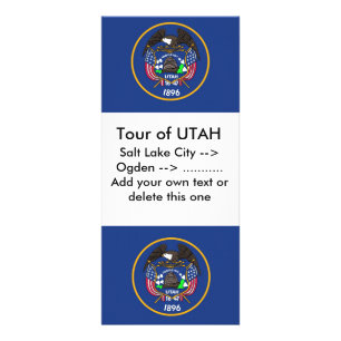 Panfleto Rack Card com Flag of Utah, EUA