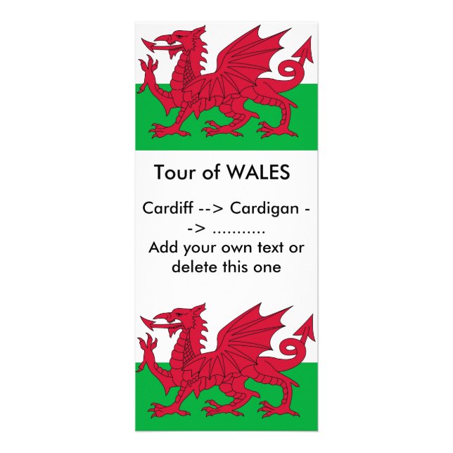 Panfleto Rack Card com Flag of Wales (Frente)