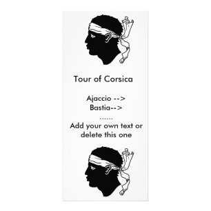 Panfleto Rack Card com pavilhão da Córsega, França