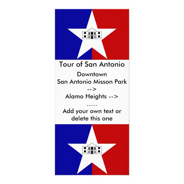 Panfleto Rack Card com Sinalizador de San Antonio, EUA (Frente)