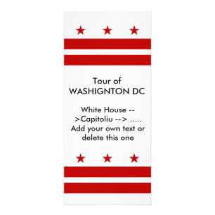 Panfleto Rack Card com Sinalizador de Washington DC, EUA