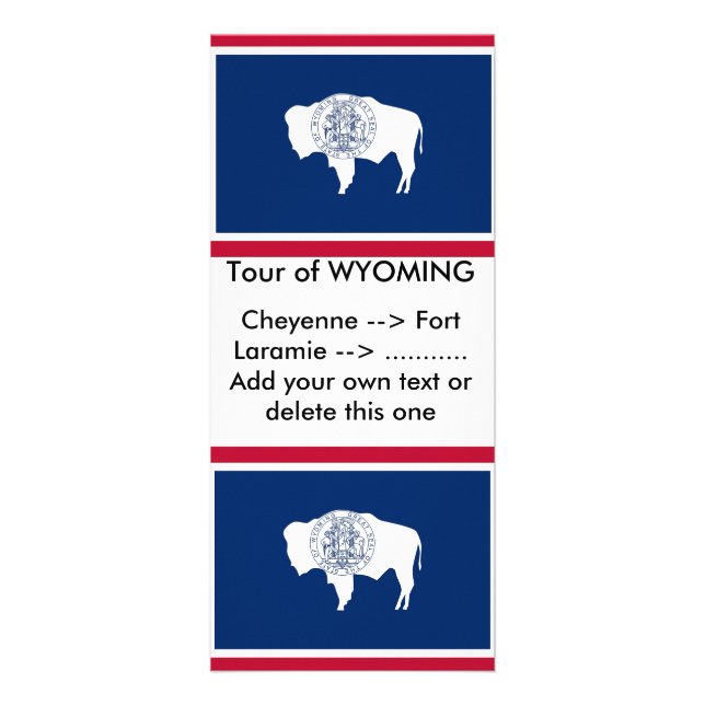 Panfleto Rack Card com Sinalizador de Wyoming, EUA (Frente)