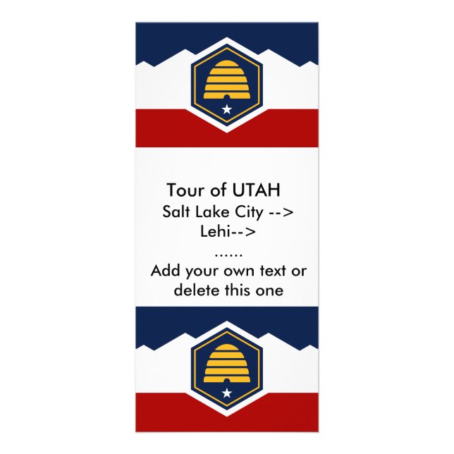 Panfleto Rack Card with Flag of Utah, USA (Frente)