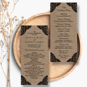 Panfleto Raio Negro No Programa De Casamento Russo Burlap
