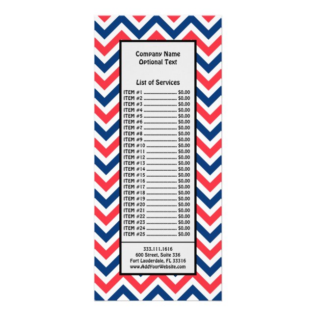 Panfleto Red Blue White Zig Lines Geométrica Baseball (Frente)