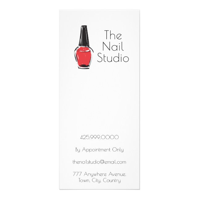 Panfleto Red Nail Salon Manicure Pedicure Price List (Verso)