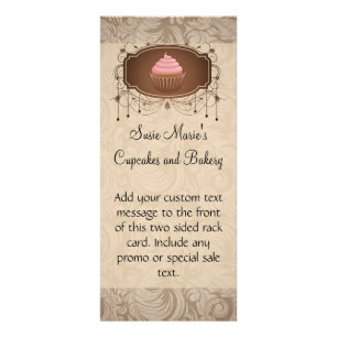 Panfleto Rosa do cupcake do quadro do candelabro e damasco