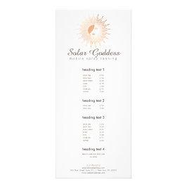 Panfleto Rosa Dourada Deusa Sun Rapariga Spray Tanning Salo