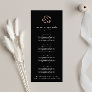 Panfleto Rosa Dourado Lotus Preços ou Serviços Spa
