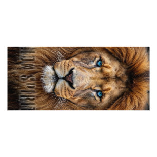 Panfleto Rosto de Leão Majestoso com Olhos Azuis Anima Se