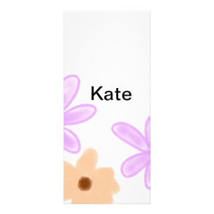 Panfleto Roxo laranja abst floral aquarela adicionar nome t