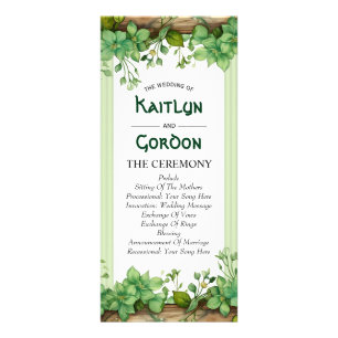 Panfleto Rua Greenery, programa de casamento irlandês do Di