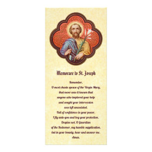 Panfleto Rua. Joseph Rack Card com memorandos e Litany