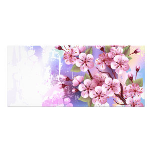 Panfleto Sakura rosa no fundo da pintura