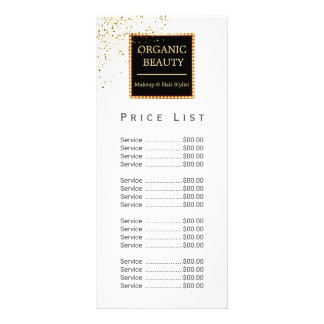 Panfleto Salão de beleza brilhante preto e Dourado