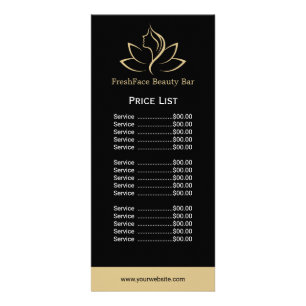 Panfleto Salão de beleza elegante dourado e preto