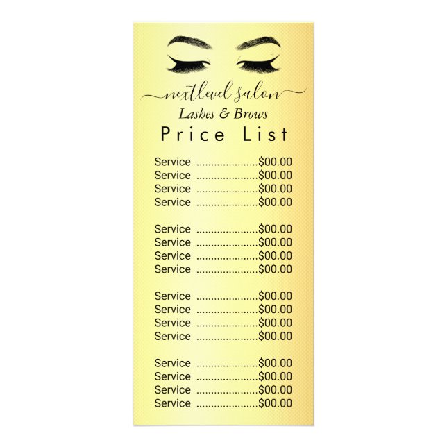 Panfleto Salão de Beleza Golden Lashes & Brows (Frente)
