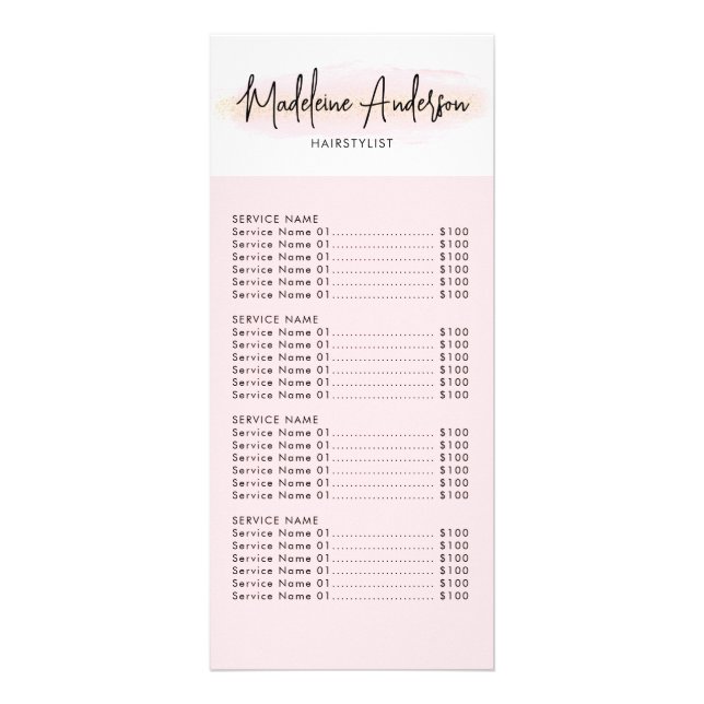 Panfleto Salão de Cabelereiro Brilho Dourado Rosa Choque (Frente)