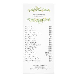 Panfleto Salão de Folhagem Verde Aquarela