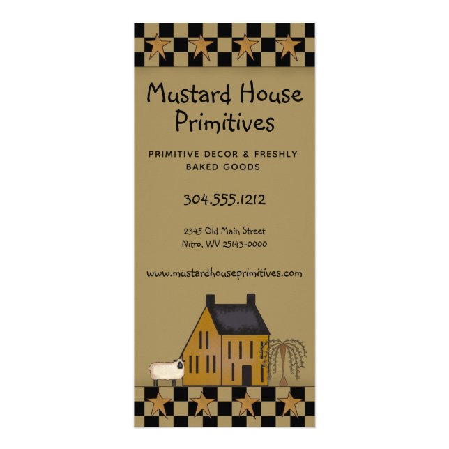 Panfleto Saltbox Primitivo da Mostarda do País e Estrelas R (Frente)