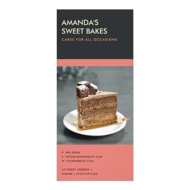 PANFLETO SERVIÇO DE PREÇO DE BAKERY NEGRO MODERNO BRILHO (Verso)