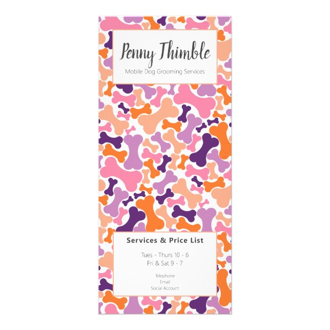 Panfleto Serviços de aliciamento de cães, de hortas ósseas  (Frente)