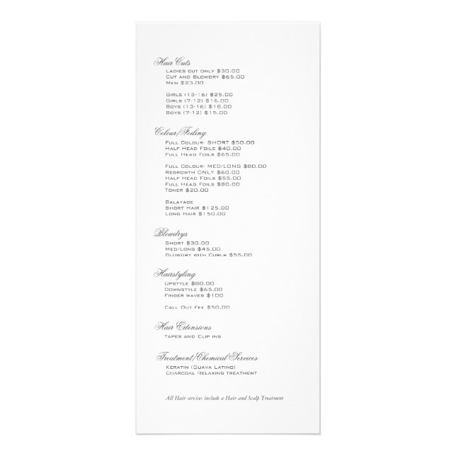 Panfleto Serviços de Hairstylist para Damascos Florais Pret (Verso)