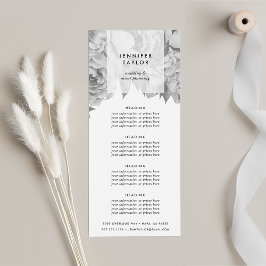 Panfleto Serviços ou Preços Florais Pretos e Brancos