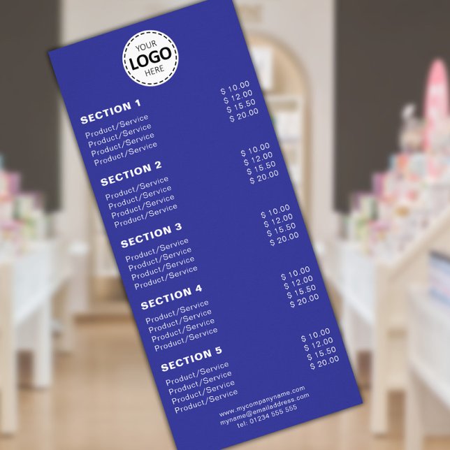 Panfleto Serviços/Produto Personalizado Simple Blue (Criador carregado)