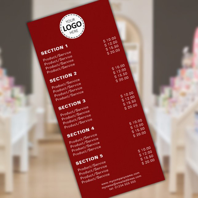 Panfleto Serviços/Produto Personalizado Vermelho Simples (Criador carregado)