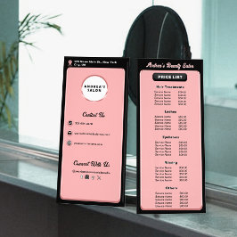 Panfleto Serviços Profissionais de Logotipo de Salão Rosa M