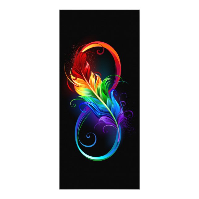 Panfleto Símbolo de Infinito com Pena Arco-íris (Frente)