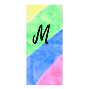 Panfleto simples monograma minimalista personalizado aquare