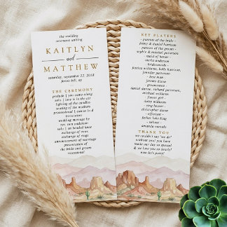 Panfleto Suite de Casamento Desert Range em Aquarela - Prog