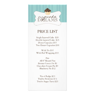 Panfleto Tabela de preços lunática da padaria