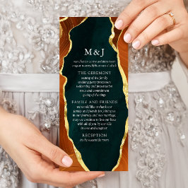 Panfleto Teal, Laranja Queimado e Agate Dourado