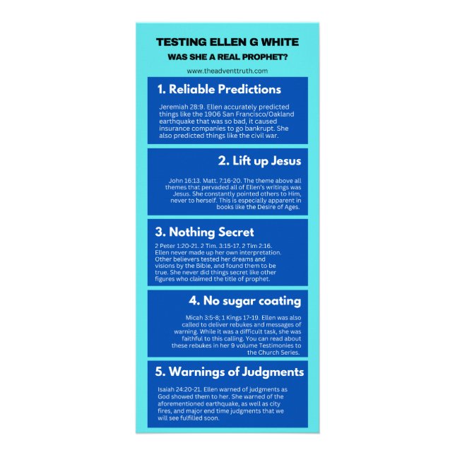 Panfleto Testando Ellen G. White (Frente)