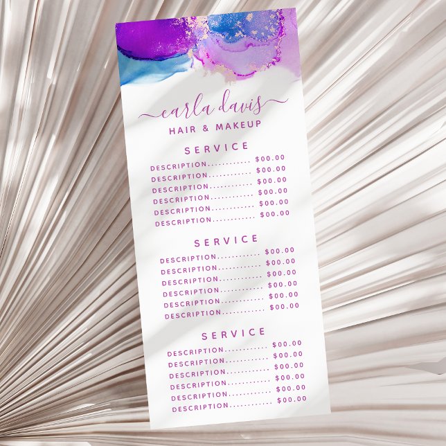 Panfleto Tinta Alcoólica Roxo Azul Signature Script (Criador carregado)