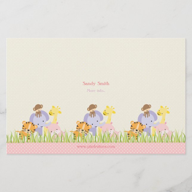 Panfleto tri-dobrável do PixDezines Jungle of Fun  (Frente)